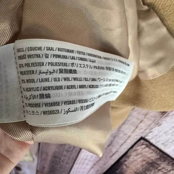 Abercrombie & Fitch Dad Coat Jacket Camel Tan Workwear Classic Long Small Tall - Picture 7 of 8